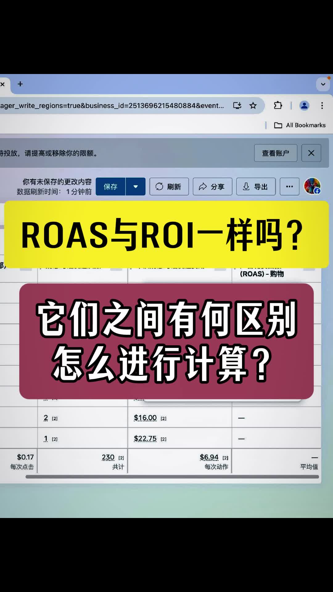 Roi和Roas的区别是什么？怎么计算 | 步骤拆解与实操方法 | facebook广告